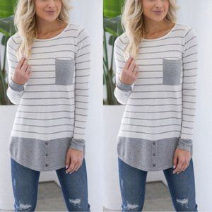 KENNETH Printed Plain Cotton Thin Long Sleeve T Sh